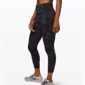 lululemon Fast & Free Tight 25” incognito camo size 6
